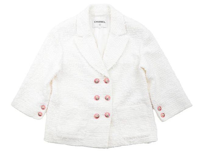 Chaqueta de tweed Chanel Blanco Crudo - vista 11