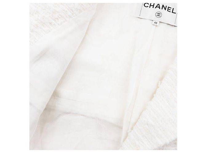 Chaqueta de tweed Chanel Blanco Crudo - vista 7