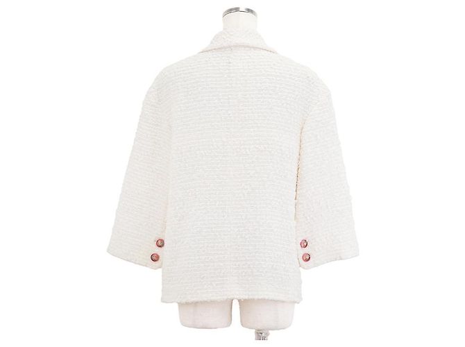 Chaqueta de tweed Chanel Blanco Crudo - vista 9