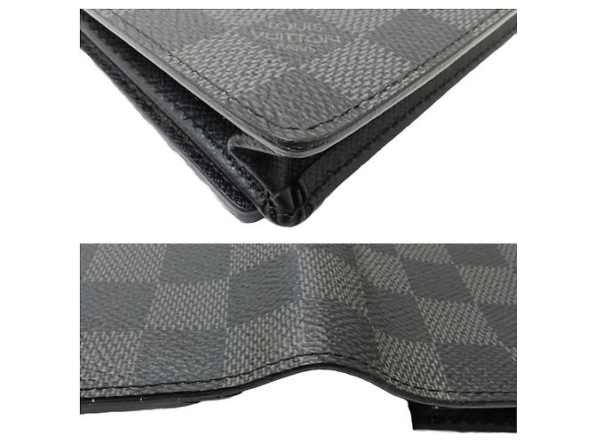 Louis Vuitton Damier Graphite Geldbörse N62665 Schwarz - Ansicht 4