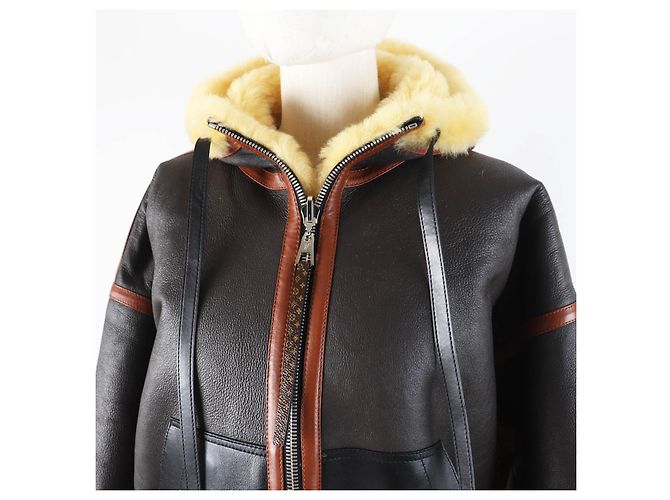 Chaqueta Mouton Reversible Monogram Louis Vuitton Castaño Marrón oscuro - vista 3