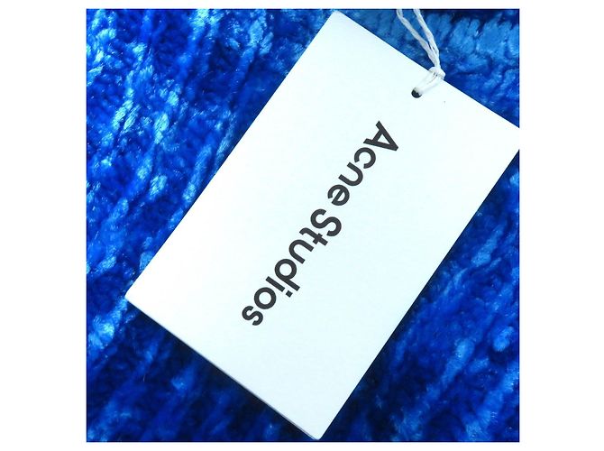 Autre Marque ACNE STUDIOS Suéter de Chenilla de Nylon Rayón con Cuello Alto Azul Púrpura - vista 10