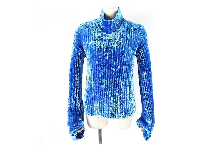 Autre Marque ACNE STUDIOS Suéter de Chenilla de Nylon Rayón con Cuello Alto Azul Púrpura - vista 2