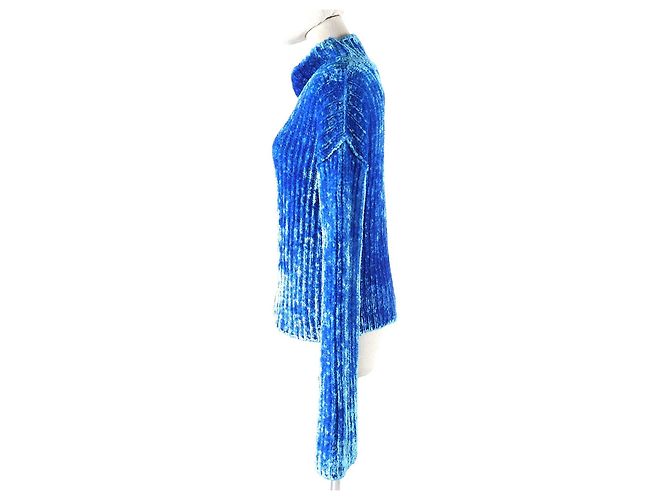 Autre Marque ACNE STUDIOS Suéter de Chenilla de Nylon Rayón con Cuello Alto Azul Púrpura - vista 3