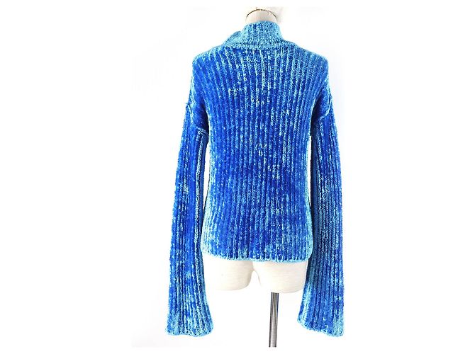Autre Marque ACNE STUDIOS Suéter de Chenilla de Nylon Rayón con Cuello Alto Azul Púrpura - vista 4