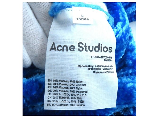 Autre Marque ACNE STUDIOS Suéter de Chenilla de Nylon Rayón con Cuello Alto Azul Púrpura - vista 8