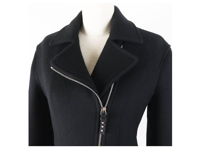Hermès Chaqueta acolchada de metal HERMES Medor negra 34 Negro - vista 2