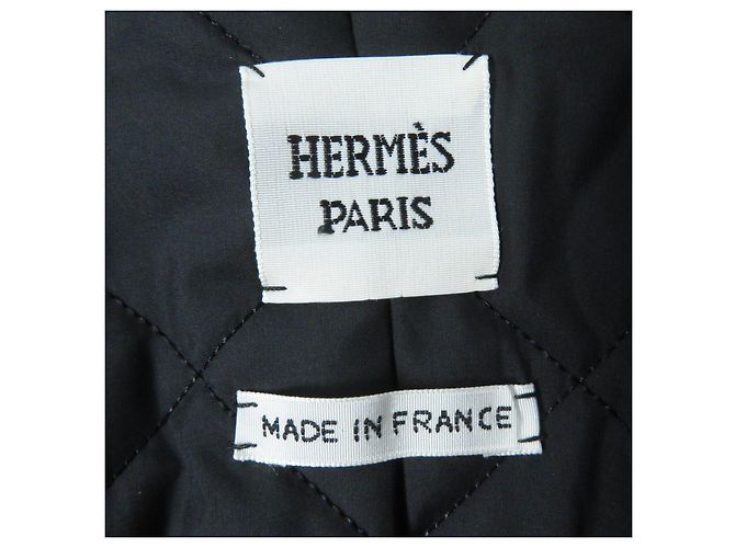 Hermès Chaqueta acolchada de metal HERMES Medor negra 34 Negro - vista 7
