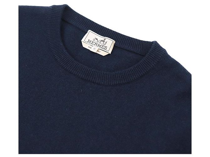 Hermès Suéter de cachemira bordado Zodiac Hermes M Marino Azul Azul marino - vista 2
