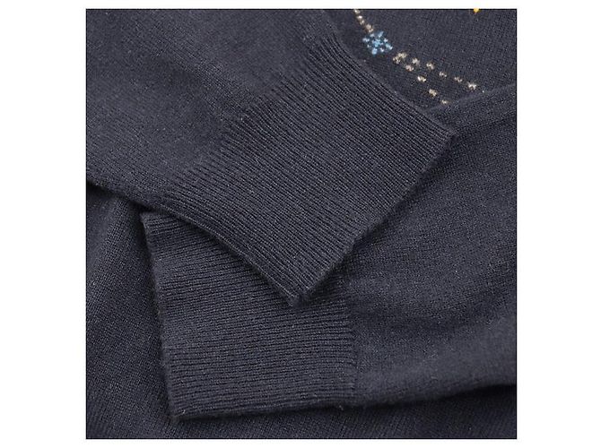 Hermès Suéter de cachemira bordado Zodiac Hermes M Marino Azul Azul marino - vista 3