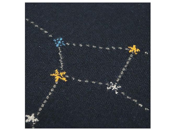 Hermès Suéter de cachemira bordado Zodiac Hermes M Marino Azul Azul marino - vista 5