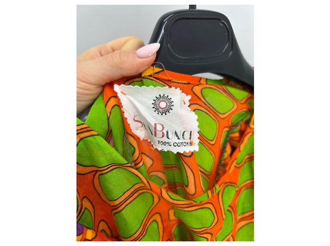 Autre Marque SUN BUNCH Langer bunter Baumwollkleid Mehrfarben - Ansicht 3