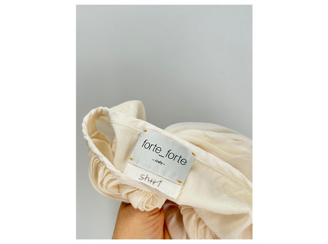 Forte Forte Ecru Bluse aus Baumwolle Beige - Ansicht 5