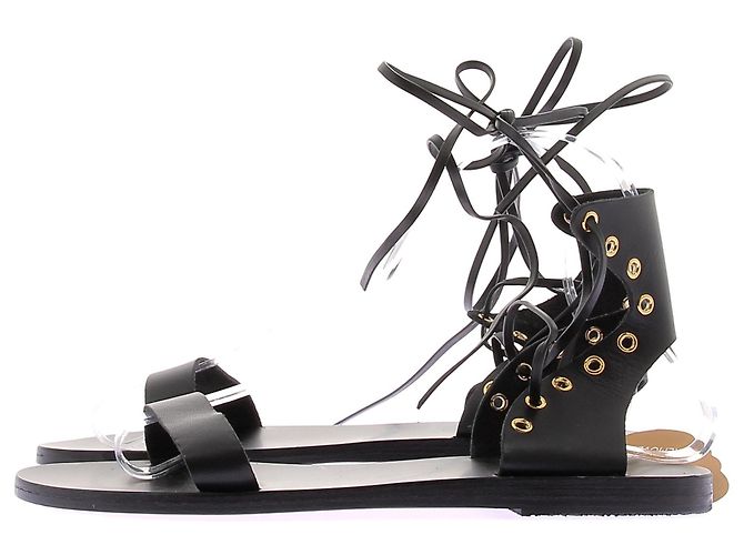 Ancient Greek Sandals Sandali neri "Embiria" Nero - vista 3