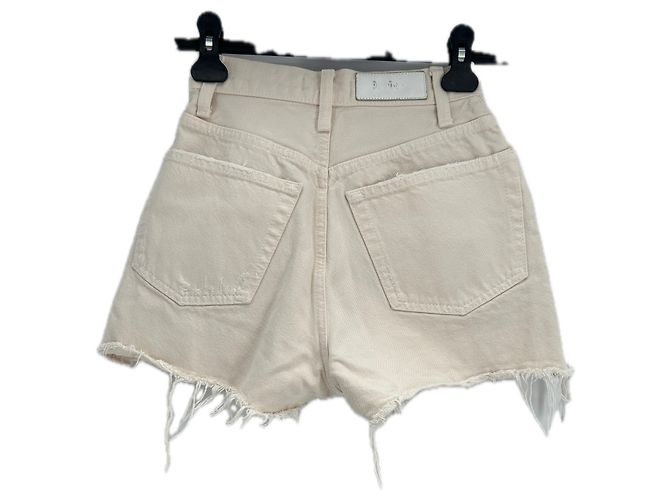 Shorts de denim Re/Done bege - vista 2