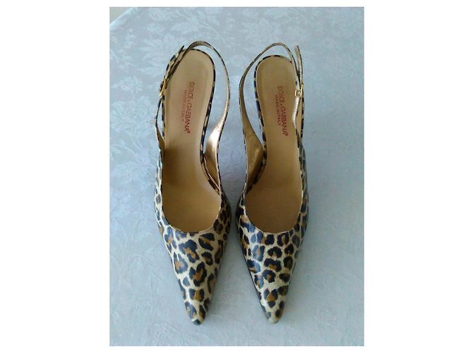 DOLCE & GABBANA SLINGBACK IN PELLE. Multicolore - vista 3