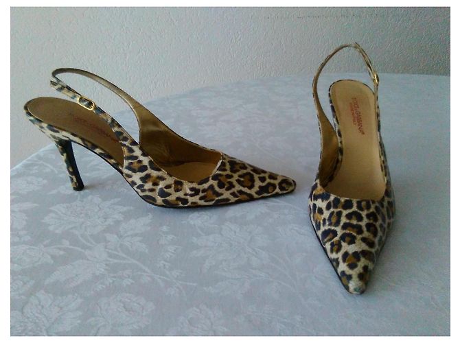 DOLCE & GABBANA SLINGBACK IN PELLE. Multicolore - vista 7