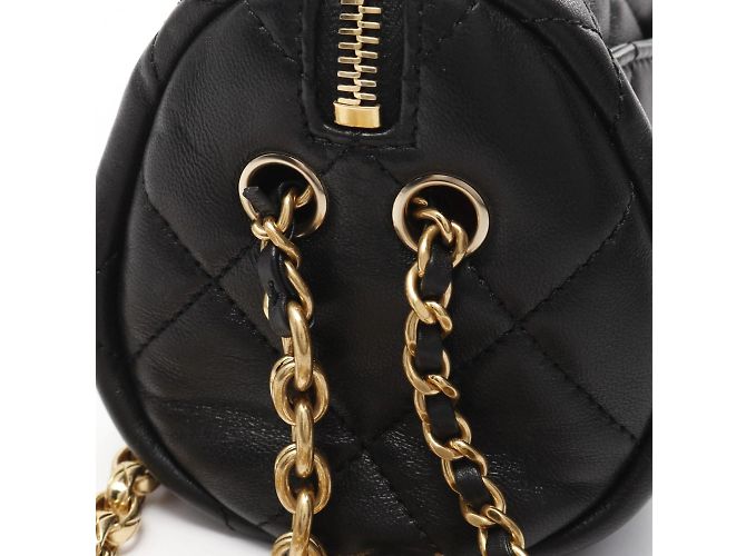 Chanel Mini Bowling Matelasse Shoulder Bag Black - view 9