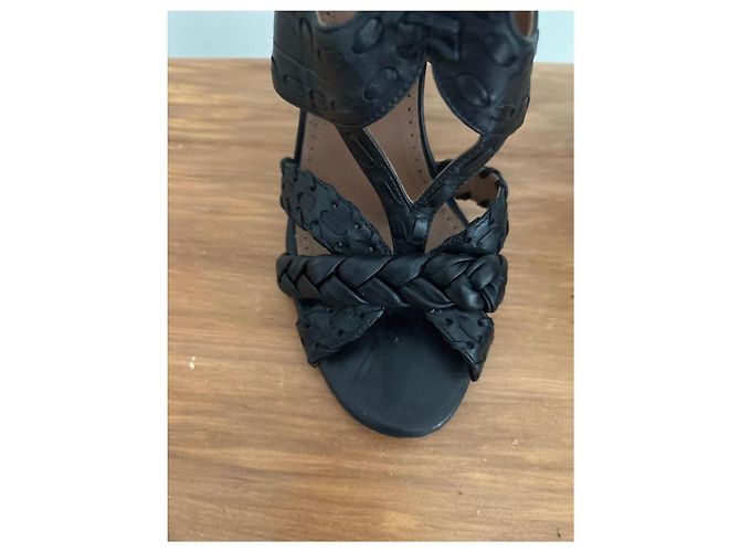 Sandali Alaïa in pelle nera Nero - vista 3