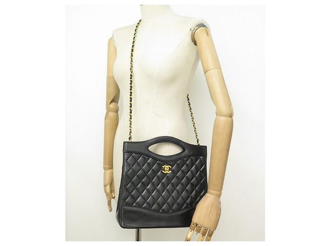 BORSA A SPALLA CHANEL 31 MEDIUM IN PELLE QUILTED NERA Nero - vista 10