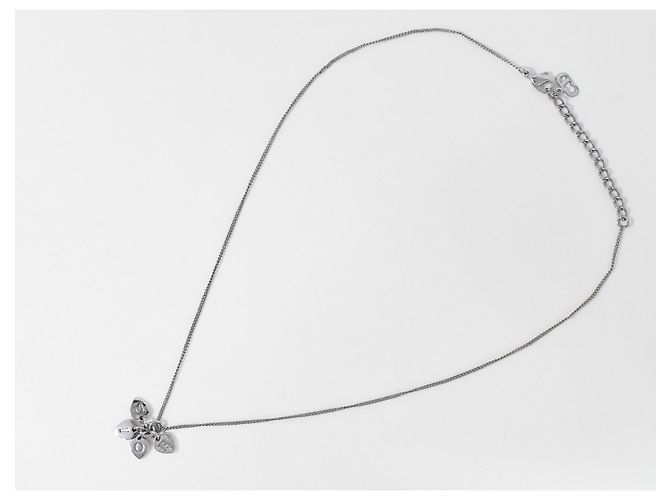 Halskette aus versilbertem Metall mit Herz-Logo Christian Dior - Ansicht 3