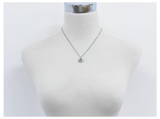 Halskette aus versilbertem Metall mit Herz-Logo Christian Dior - Ansicht 4