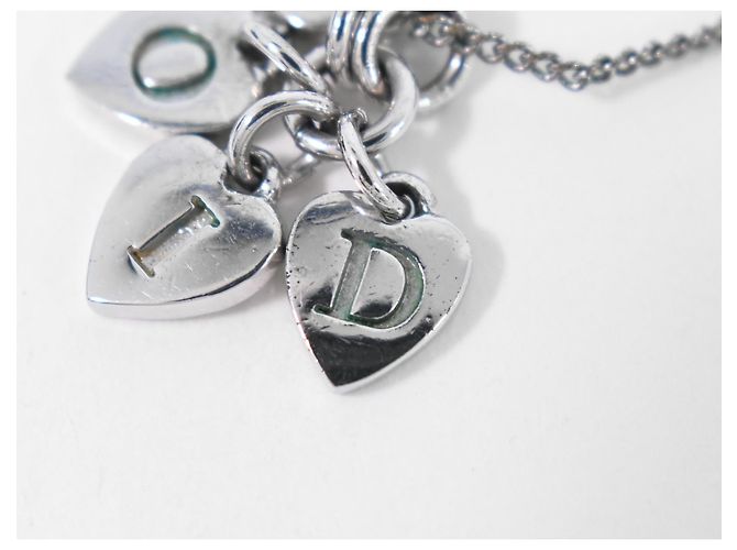 Halskette aus versilbertem Metall mit Herz-Logo Christian Dior - Ansicht 6