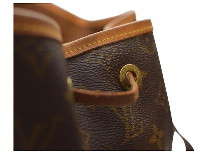 Zaino Montsouris Monogram Louis Vuitton in tela monogram marrone e naturale - vista 12