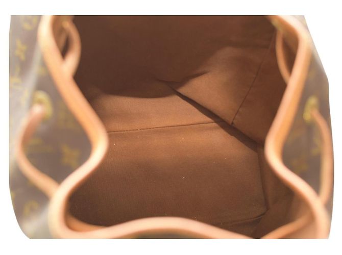 Zaino Montsouris Monogram Louis Vuitton in tela monogram marrone e naturale - vista 13