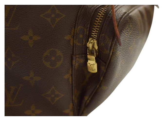 Zaino Montsouris Monogram Louis Vuitton in tela monogram marrone e naturale - vista 19