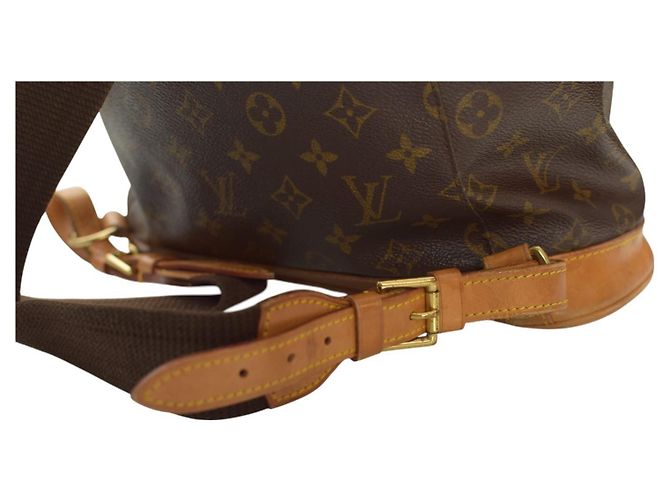 Zaino Montsouris Monogram Louis Vuitton in tela monogram marrone e naturale - vista 20