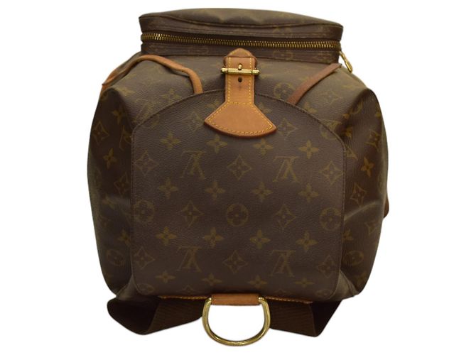 Zaino Montsouris Monogram Louis Vuitton in tela monogram marrone e naturale - vista 5