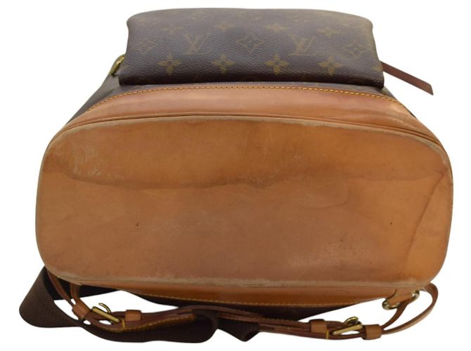 Zaino Montsouris Monogram Louis Vuitton in tela monogram marrone e naturale - vista 6
