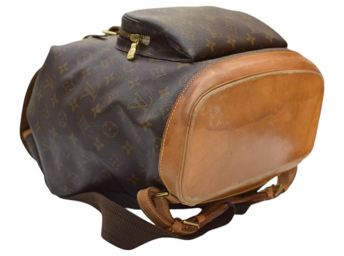 Zaino Montsouris Monogram Louis Vuitton in tela monogram marrone e naturale - vista 7