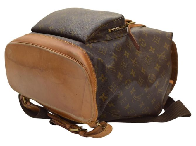 Zaino Montsouris Monogram Louis Vuitton in tela monogram marrone e naturale - vista 8
