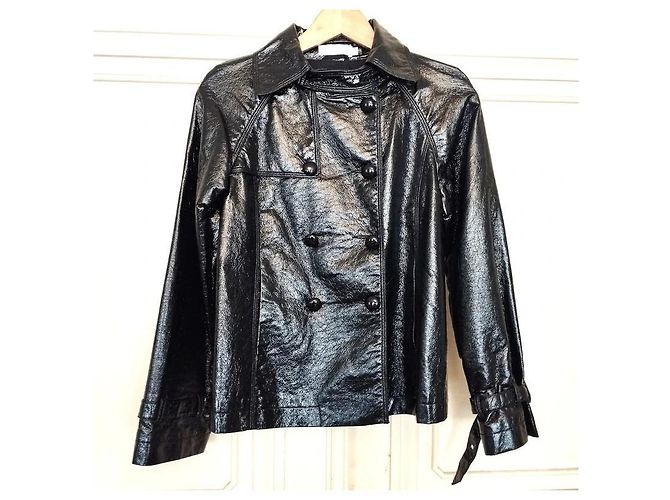 Victoria Couture CHAQUETA TRAPECIO DE VINILO IMPERMEABLE LIGERA Negro - vista 2