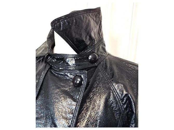 Victoria Couture CHAQUETA TRAPECIO DE VINILO IMPERMEABLE LIGERA Negro - vista 4