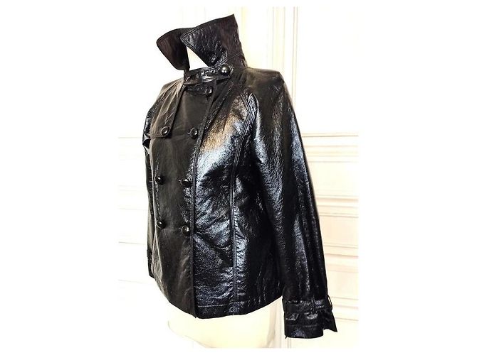 Victoria Couture CHAQUETA TRAPECIO DE VINILO IMPERMEABLE LIGERA Negro - vista 6
