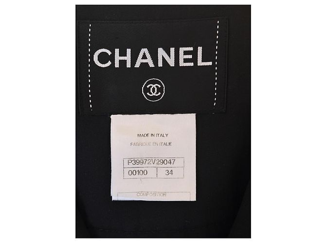 Trench Pastoral Negro Chanel con Botones Gripoix CC 34 FR - vista 14