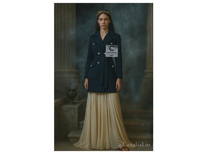 Trench Pastoral Negro Chanel con Botones Gripoix CC 34 FR - vista 4