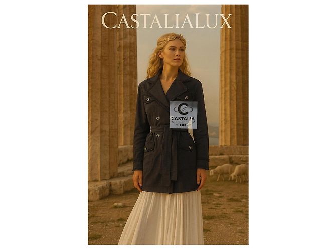 Trench Pastoral Negro Chanel con Botones Gripoix CC 34 FR - vista 6