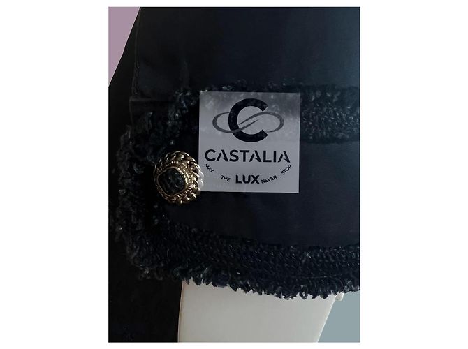 Trench Pastoral Negro Chanel con Botones Gripoix CC 34 FR - vista 8