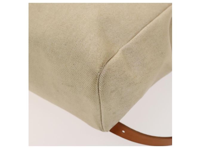 Hermès HERMES Herbag A Dos PM Rucksack aus Canvas Leder Beige Silber Authentisch 126543 - Ansicht 12