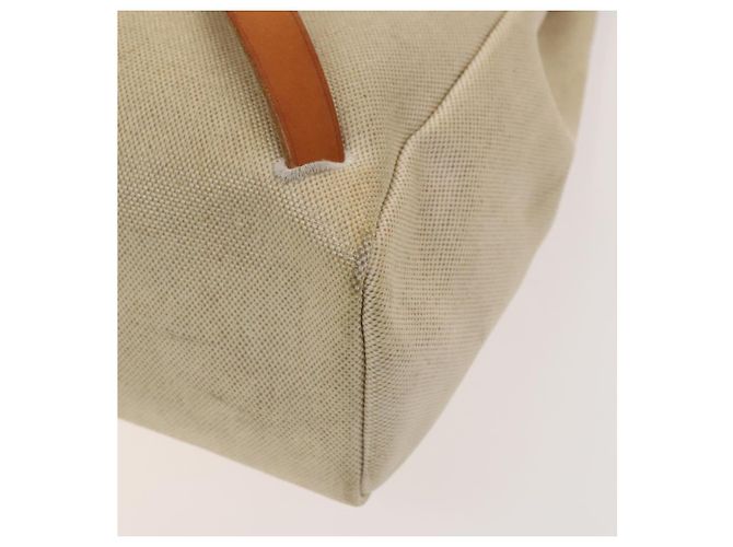Hermès HERMES Herbag A Dos PM Rucksack aus Canvas Leder Beige Silber Authentisch 126543 - Ansicht 14