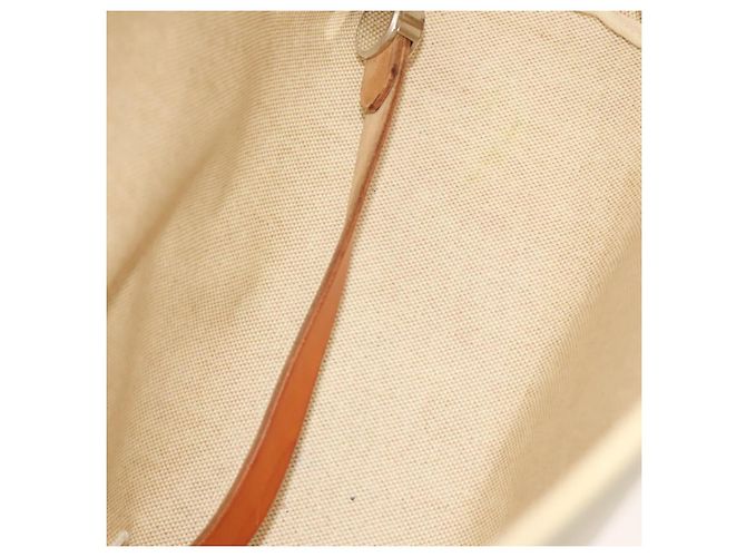 Hermès HERMES Herbag A Dos PM Rucksack aus Canvas Leder Beige Silber Authentisch 126543 - Ansicht 19