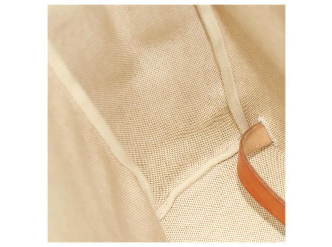 Hermès HERMES Herbag A Dos PM Rucksack aus Canvas Leder Beige Silber Authentisch 126543 - Ansicht 21