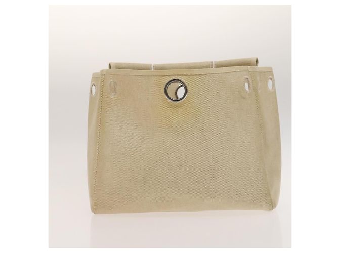 Hermès HERMES Herbag A Dos PM Rucksack aus Canvas Leder Beige Silber Authentisch 126543 - Ansicht 23