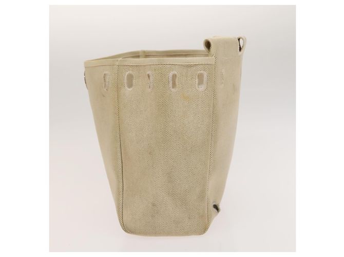 Hermès HERMES Herbag A Dos PM Rucksack aus Canvas Leder Beige Silber Authentisch 126543 - Ansicht 25