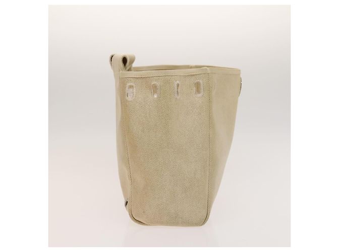 Hermès HERMES Herbag A Dos PM Rucksack aus Canvas Leder Beige Silber Authentisch 126543 - Ansicht 26