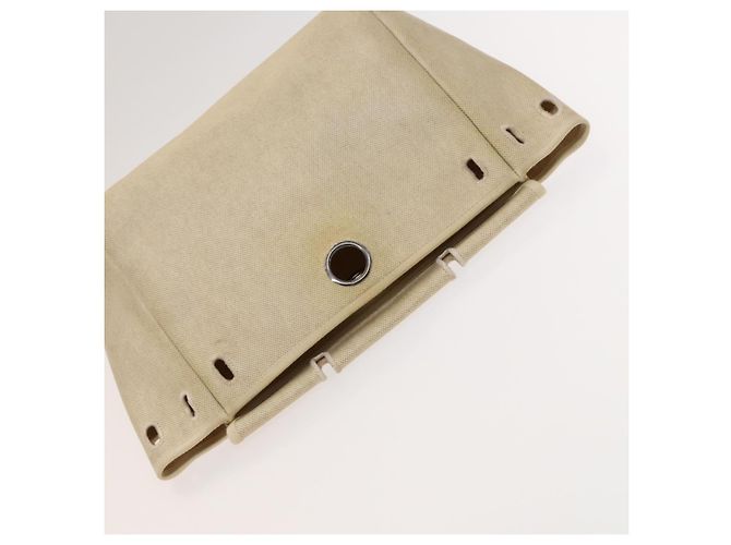 Hermès HERMES Herbag A Dos PM Rucksack aus Canvas Leder Beige Silber Authentisch 126543 - Ansicht 27
